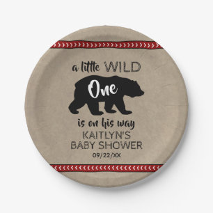 Wild One Boys Baby Shower Paper Plates