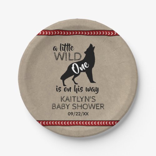 Wild One Boys Baby Shower Paper Plates