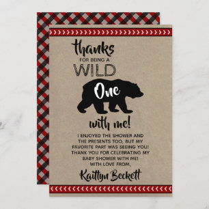 Wild One Boys Baby Shower Thank You Card