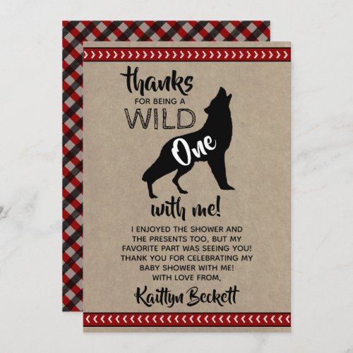 Wild One Boys Baby Shower Thank You Card