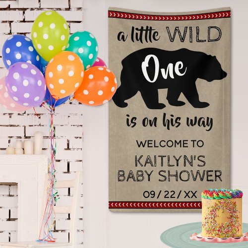 Wild One Boys Baby Shower Welcome Banner