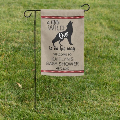 Wild One Boys Baby Shower Welcome Garden Flag