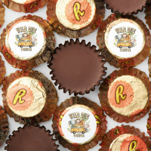 Wild one boys birthday safari animals reese's peanut butter cups