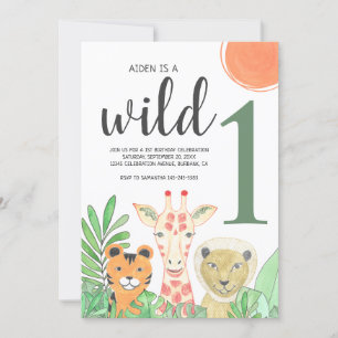 Wild One Boy's First Birthday Invitation