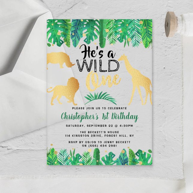 Wild One Boys First Birthday Party Acrylic Invitations (Creator Uploaded)