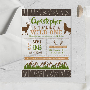 Wild One Boys First Birthday Party Acrylic Invitations