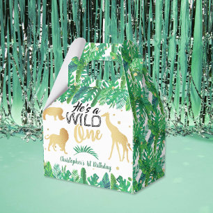 Wild One Boys First Birthday Party Favor Boxes