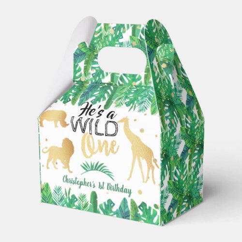 Wild One Boys First Birthday Party Favor Boxes