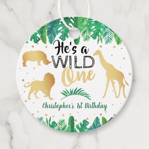 Wild One Boys First Birthday Party Favor Tags
