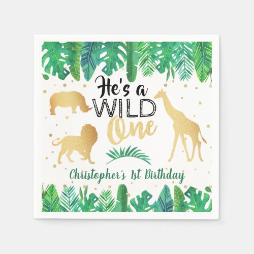 Wild One Boys First Birthday Party Napkins