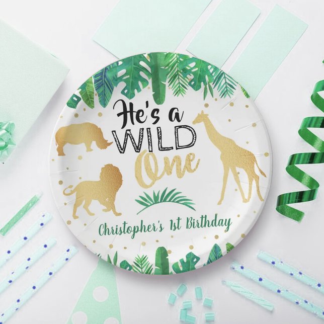 Wild One Boys First Birthday Party Paper Plates (Creator Uploaded)