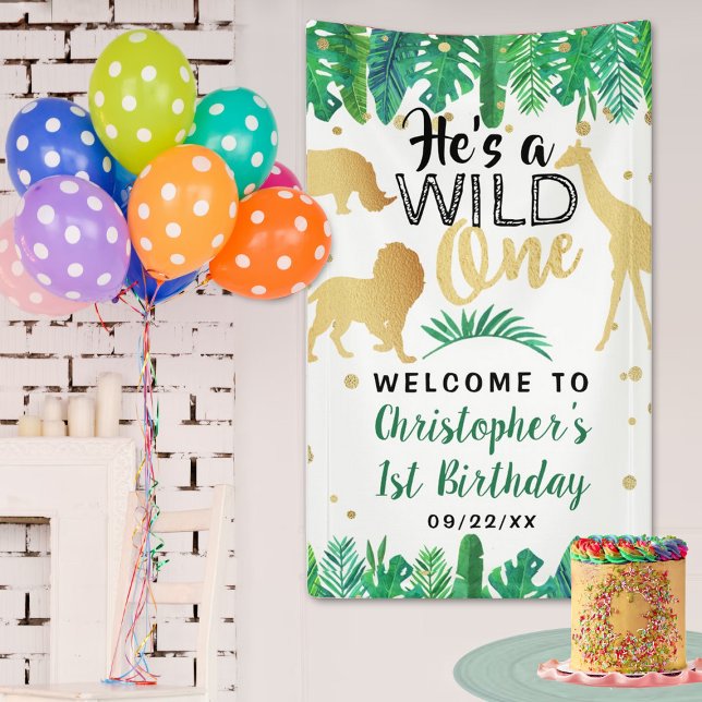 Wild One Boys First Birthday Party Welcome Banner (Creator Uploaded)