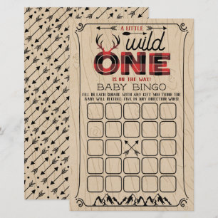 Wild One Boys Rustic Plaid Lumberjack Baby Bingo