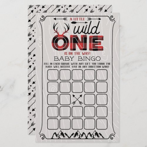 Wild One Boys Rustic Plaid Lumberjack Baby Bingo