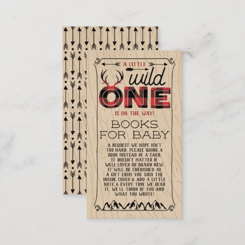 Wild One Boys Rustic Plaid Lumberjack Baby Shower Enclosure Card