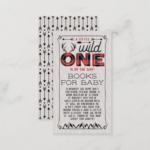 Wild One Boys Rustic Plaid Lumberjack Baby Shower Enclosure Card