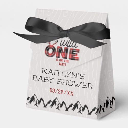 Wild One Boys Rustic Plaid Lumberjack Baby Shower Favor Boxes