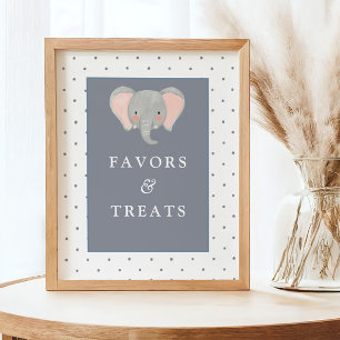 Wild One Boys' Safari Blue Birthday Favors Sign