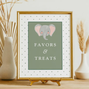 Wild One Boys' Safari Green Birthday Favors Sign