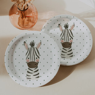 Wild One Boys' Safari Zebra Polkadot Paper Plates