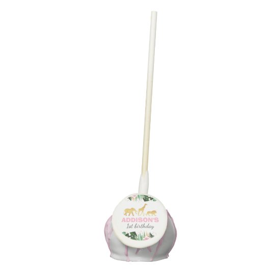 Wild One Cake Pops Jungle Animals Party Favor (Front)