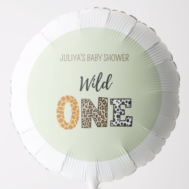 Wild one calligraphy baby shower balloon (Front)