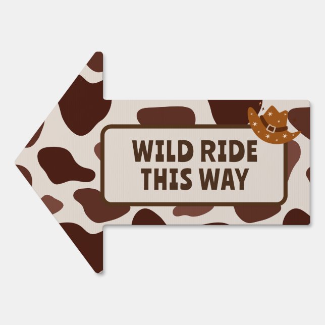 Wild One Cowboy Birthday Party Arrow Yard Sign (Front)