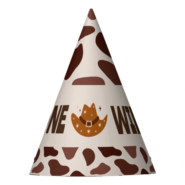 Wild One Cowboy Birthday Party Hat (Front)