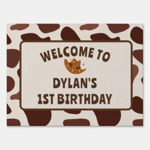 Wild One Cowboy Birthday Party Sign
