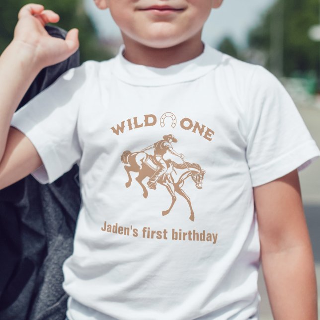 "Wild One" Cowboy Personalized First Birthday  Toddler T-shirt (Creator Uploaded)