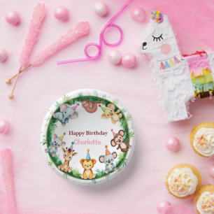 Wild One Cute Animals Balloon Boy Birthday party Paper Bowls