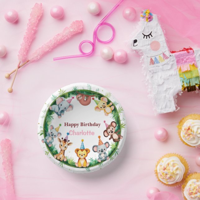 Wild One Cute Animals Balloon Boy Birthday party Paper Bowls (Party)