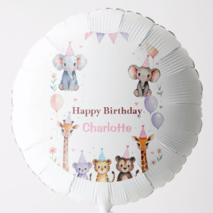 Wild One Cute Animals Balloon girls Birthday
