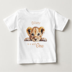 Wild One Cute Baby Lion Personalized Baby T-Shirt