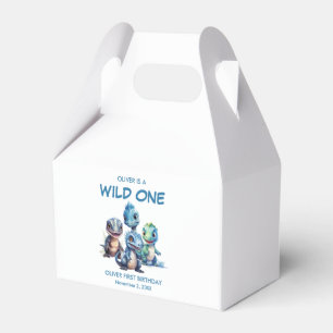 Wild One Cute Dinosaur First Birthday Party Favor Boxes