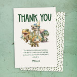Wild One Cute Dinosaur First Birthday Party Thank You Card<br><div class="desc">Celebrate your wild one's first birthday with our Wild One Cute Dinosaur First Birthday Party thank you card! This coordinates perfectly with our Dinosaur Birthday Invitation and features cute baby dinosaurs in party hats.</div>