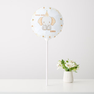Wild One Cute Elephant 1st Birthday Balloon