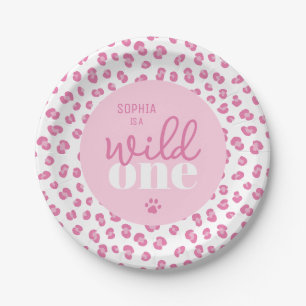 Wild One Cute Girl 1st Birthday Party Paper Plates