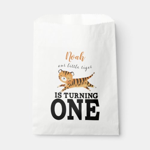 Wild One Cute Jungle Tiger 1st Birthday Favor Bag