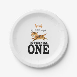 Wild One Cute Jungle Tiger 1st Birthday Paper Plates