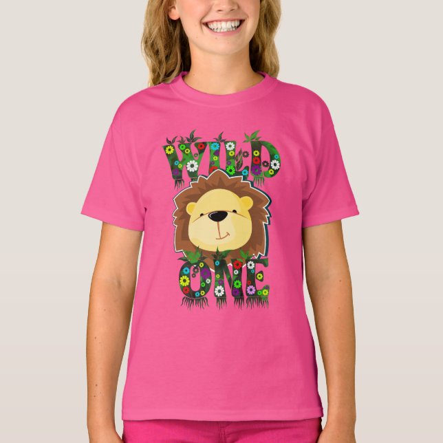 WILD ONE Cute Lion Illustration  T-Shirt (Front)
