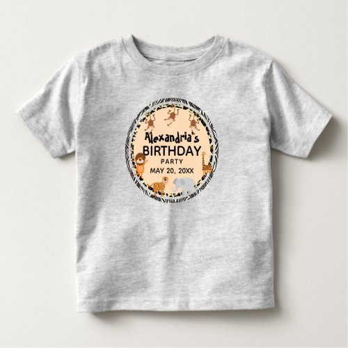 Wild One Cute Quote Safari Animals Birthday Toddler T_shirt