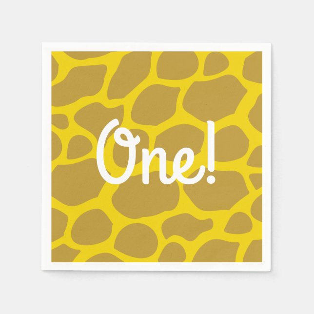 Wild One Cute Safari 1st Birthday Party Theme Napkins (Front)