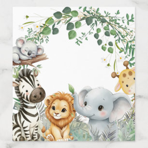 Wild One Cute Safari Jungle Animals Baby Shower  Envelope Liner