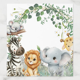 Wild One Cute Safari Jungle Animals Baby Shower Envelope Liner