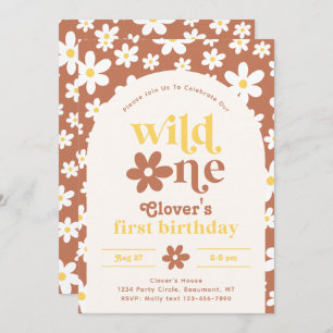 Wild One Daisy Birthday Invitation First