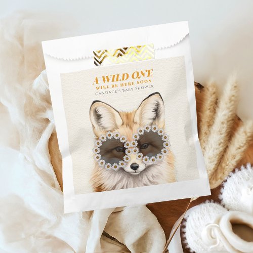 Wild One Daisy Fox Baby Shower  Favor Bag