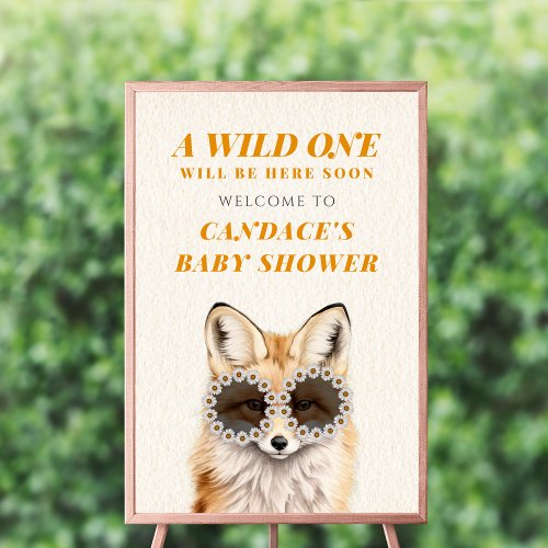 Wild One Daisy Fox Baby Shower Welcome Foam Board