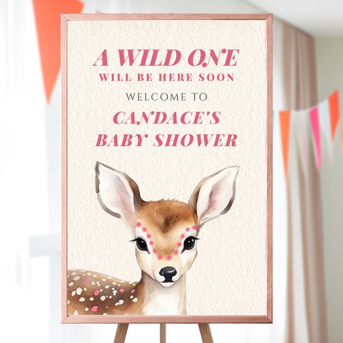 Wild One Deer Baby Shower Welcome Foam Board