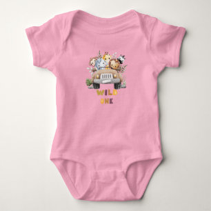 Wild One Design - Adorable Safari Print Baby Bodysuit